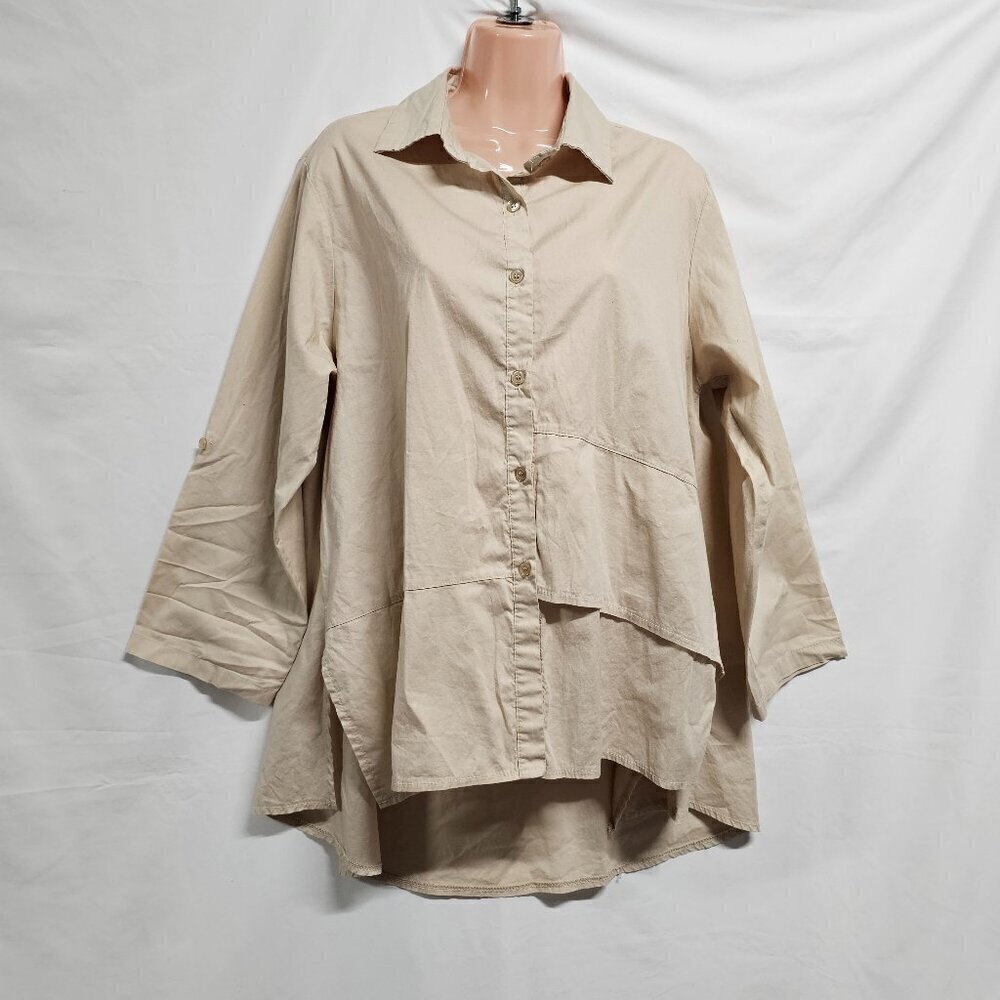 Acqua & Limone Lagenlook Layered Asymmetric Top Tunic Blouse Shirt One Size